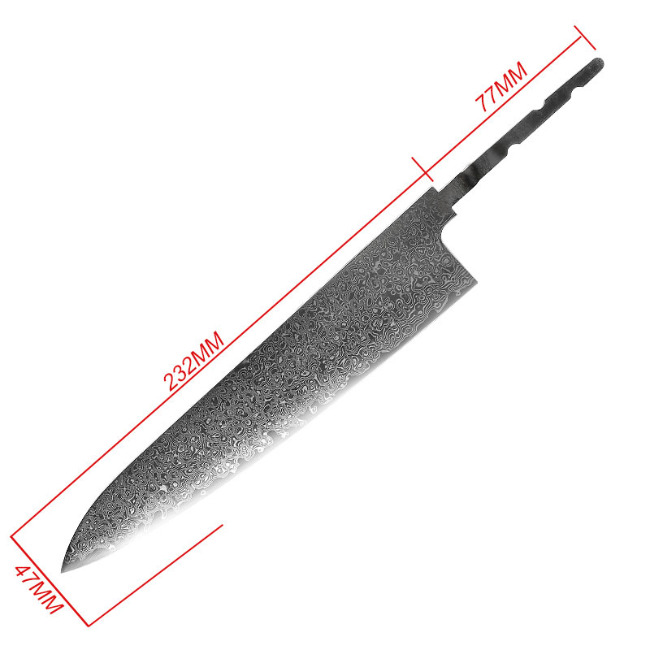 Japansk kokkeknivblad damask vg-10 Chef 9"