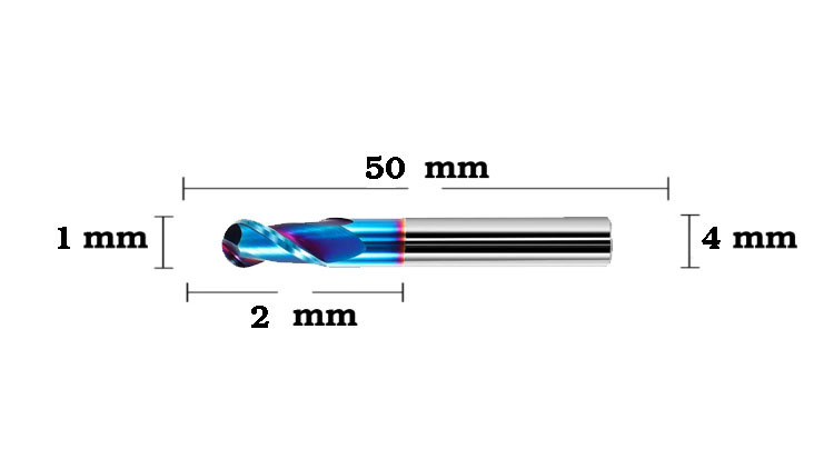 Pinnefres til knivskaft End mill square 4 flutes 5x100 mm