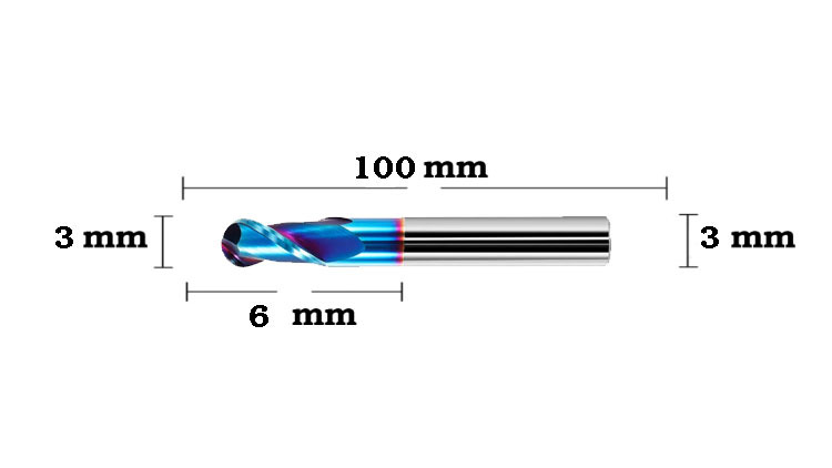 Pinnefres til knivskaft End mill square 4 flutes 5x100 mm